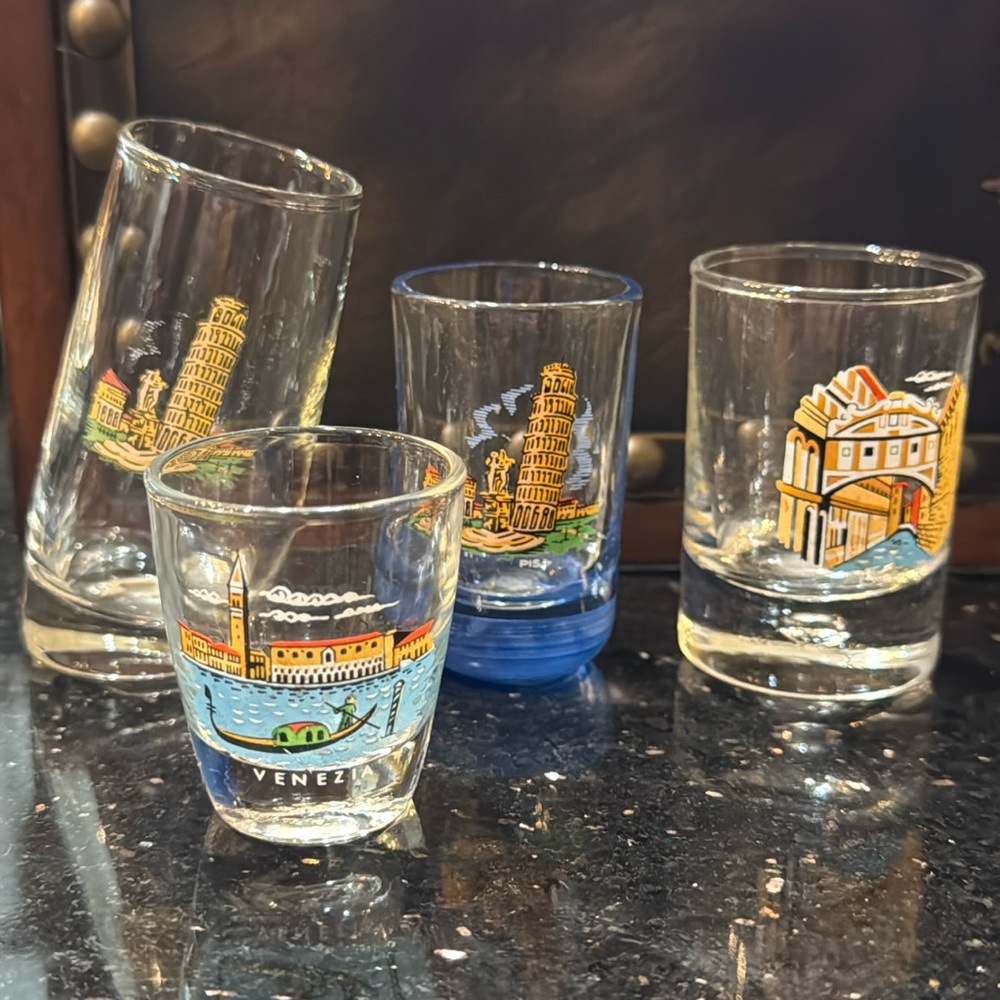 Set of Four Shotglasses from Italy